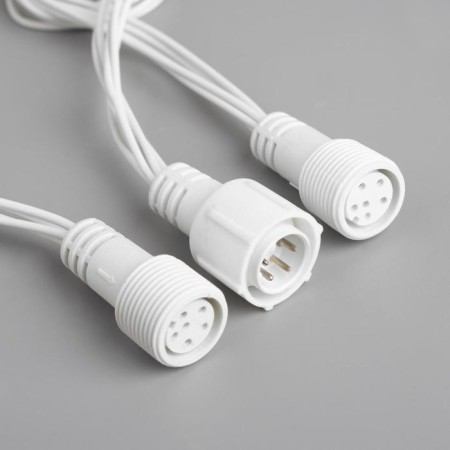 Garland "waterfall" 2 × 6 m, IP44, UMS, white thread, 1500 LED, white glow, 8 modes, 220 V-5