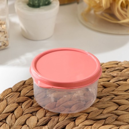 Container Round Dolyana, Drill, 150 ml, coral color-3