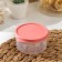 Container Round Dolyana, Drill, 150 ml, coral color