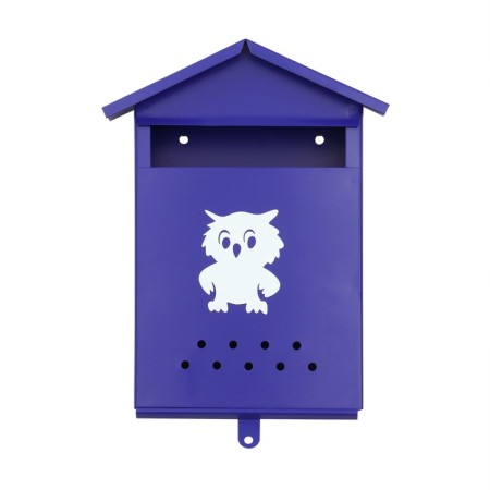 Mail box without a lock (with a loop), vertical, “house”, blue-5