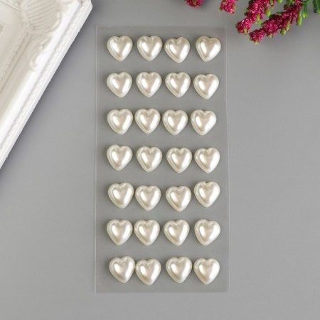 Decorative stickers "Pearls" Milk, 12 mm, 28 pcs