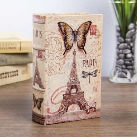 Safe Brush tree "Paris. Eiffel Tower. Butterflies" leatherette 17x11x5 cm