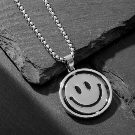 Pens "Emoji" Smile, black color in silver, 70 cm