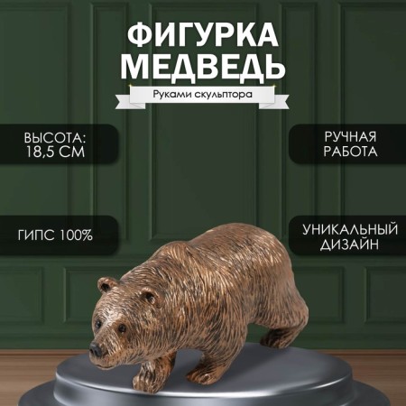 Figure "Bronze Bear" 18.5 x 14 x 36 cm