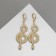 Earrings Metal "Snake" eight, white color in gold