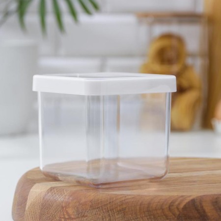 Container for bulk products "Step", 650 ml, 10 × 10 × 9.5, white color