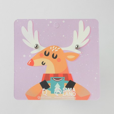 Earrings "Snowmen", colored in silver-5