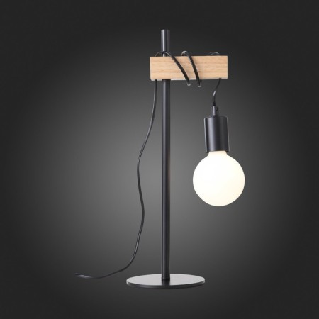Evoluce bedside lamp. SL1142.404.01. Bagetti. 1x60 W, E27, 17x14x46 cm, black color, light wood-7