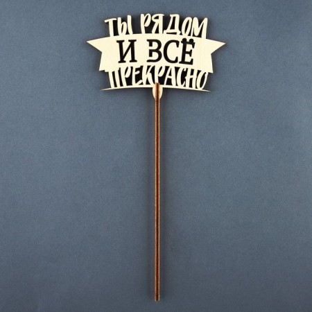 Topper for the cake "You are near and everything is fine"-1