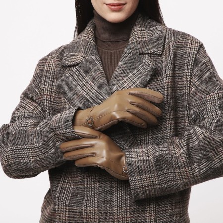 Gloves are female, dimensionless, without insulation, beige color-3
