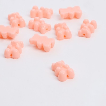 Bead "Bear marmalade" (set 10 pcs.), 1.8 × 1.2 × 0.8 cm, light pink color-1