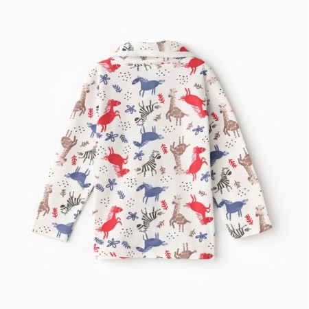 Pajamas for a boy, white/red color, height 80 cm-3