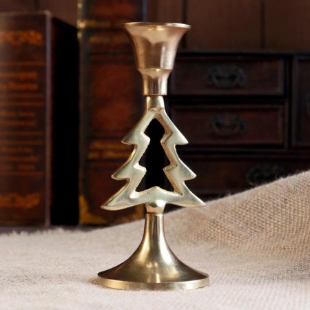 Aluminum "Christmas tree" per 1 candle 6.5x6.5x15 cm-1