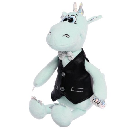 Soft toy "Dragon diesel in a vest", 25 cm, mint color-1
