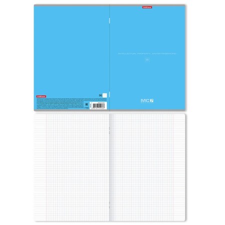A4 notebook, 96 sheets in the cage on the Erichkrause MC-7 bracket, covered cardboard, block offset, whiteness 100%, mix-4