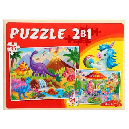 Maxi-Puzzles 2 in 1 "Pony and dinosaurs No. 1", 24 and 35 elements-4