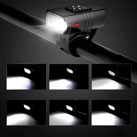 Lanter Bicycle front battery, waterproof, 6 modes-6