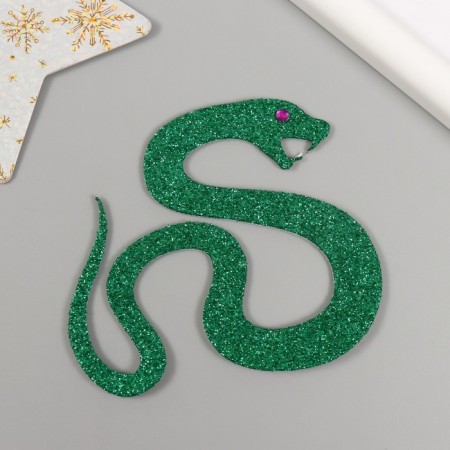 Adhesive -based decor "snake" foam glitter 8x9 cm green