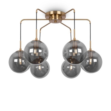 Suspended lamp Freya Fr5140PL-06G Moricio, 761x761x538 mm, E27, 6x40W, color gold