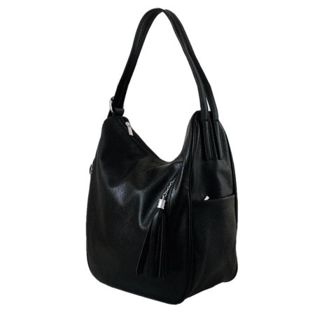 Bag bag claim. Kozh, lightning department, black color 27x15.5x33cm