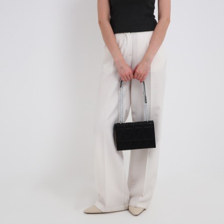 Women's bag on the valve, 22x15x6 cm, black color-8