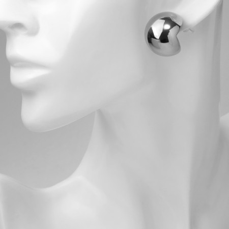Earrings plastic "Sphere" truth, the color of silver-4