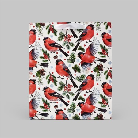 Laminated vertical "Bullfinch", Ml 23 x 27 x 11.5 cm, New Year-3