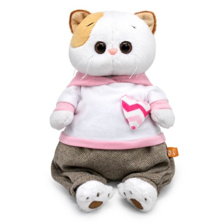 Soft toy "Li", in a hoodie with a heart and pants, 24 cm