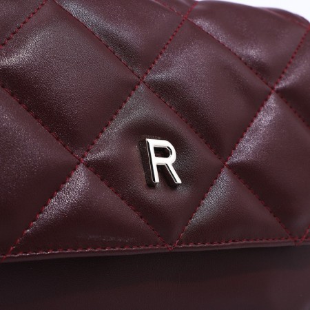 Richet bag on a magnet, outer pocket, long belt, burgundy color-3