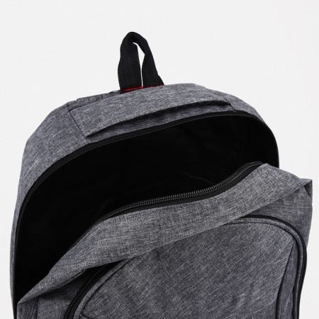 Male backpack on a zipper, 3 outer pockets, gray color-5