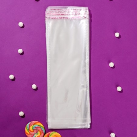 BOPP package with adhesive valve, transparent 12 x 30/4.5 cm, 30 μm-6