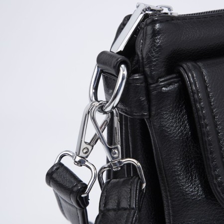 Bag Cross-Bodi with a zipper, black color-4