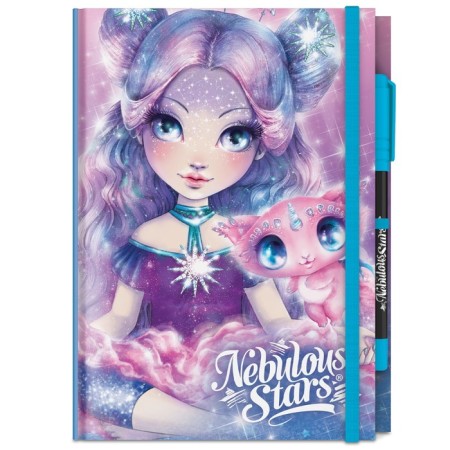 Notepad for Girls Nebulous Stars Nebulia, on an elastic band, with a ballpoint pen-4