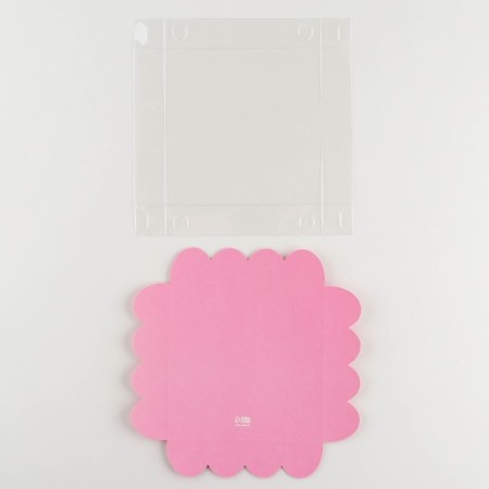 Cookie box, confectionery packaging with PVC lid, “eat me and smile”, 13 x 13 x 3 cm-5
