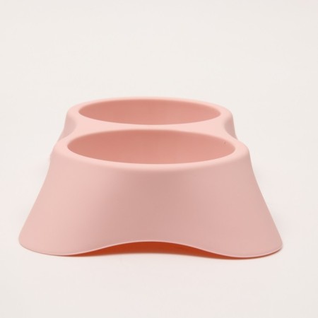 Double plastic bowl 2 x 250 ml, 28 x 16 x 5 cm, pink-4