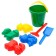 Set for playing in sand No. 1: Blide, 4 molds for sand, rakes, spatula, mix