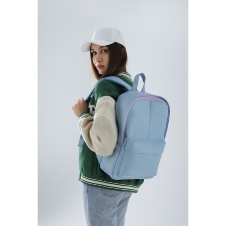 Women's backpack made of artificial leather, textura, blue color-6