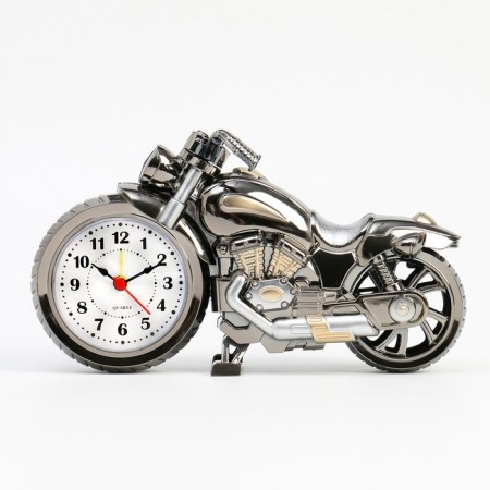 Clock - desktop an alarm clock "Retro motorcycle", discrete move, d -6.5 cm, 21 x 13 cm, aa-1