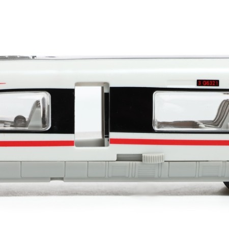 The train is "fast", inertia, light, doors open, mix color-3