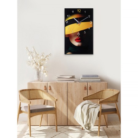 Carty clock is wall-mounted, interior "girl", 57 x 35 x 4 cm, silent-1