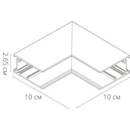 The corner connector internal for the ARTE LAMP Linea-CCCESSORES A480806, 10x10x2.65 cm, black-1