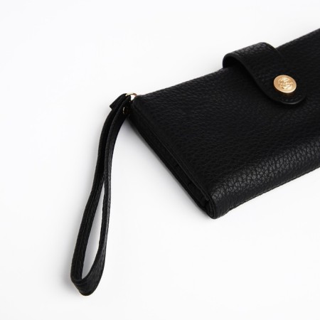 Women's wallet on the button, black color-2