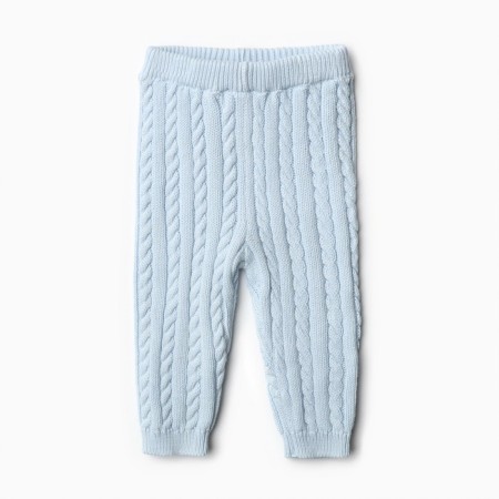 Knitted set (jumper, trousers, hat), blue color, height 74 cm-7