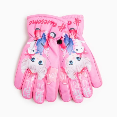 Baby gloves, pink color, size 14 (4-6 years)