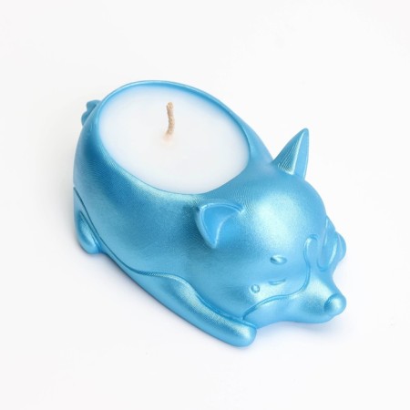 Cooping "Corgi" in the candlestick of gypsum, 8.5x13x7cm, blue-4