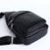 Male sling bag, artificial leather, headphone opening, black color