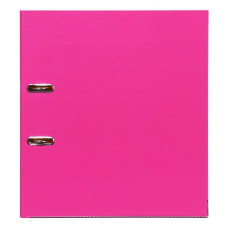 A4, 75 mm, Lamark, PVC, double-sided coating, metal edging, pocket for a spine, collected, pink/yellow-3