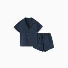 The costume of children (shirt and shorts) Kroshka I am Linen, p. 92-98, blue