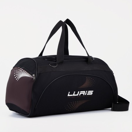 Sports bag, on lightning, 2 outer pockets, long belt, black/brown color