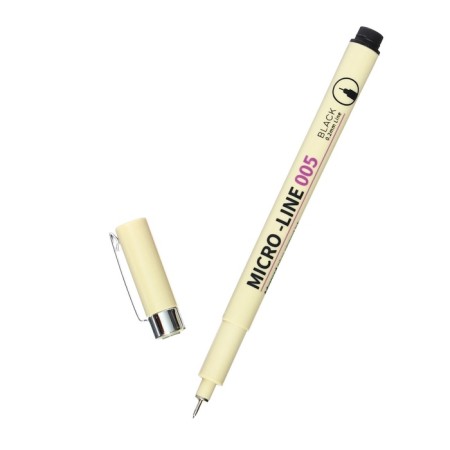 Set of markers-liners, 12 pieces, color black, thickness 0.03-3.0 mm-3